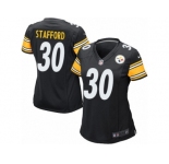 Women Nike Pittsburgh Steelers #30 Daimion Stafford Game Black Team Color NFL Jersey