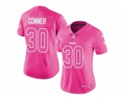 Women Nike Pittsburgh Steelers #30 James Conner Limited Pink Rush Fashion NFL Jersey