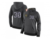 Women Nike Pittsburgh Steelers #30 James Conner Stitched Black Anthracite Salute to Service Player Performance Hoodie