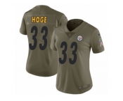 Women Nike Pittsburgh Steelers #33 Merril Hoge Limited Olive 2017 Salute to Service NFL Jersey