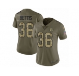 Women Nike Pittsburgh Steelers #36 Jerome Bettis Limited Olive Camo 2017 Salute to Service NFL Jersey