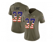 Women Nike Pittsburgh Steelers #37 Carnell Lake Limited Olive USA Flag 2017 Salute to Service NFL Jersey
