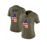 Women Nike Pittsburgh Steelers #4 Jordan Berry Limited Olive USA Flag 2017 Salute to Service NFL Jersey
