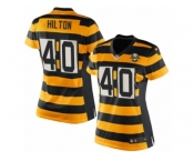 Women Nike Pittsburgh Steelers #40 Mike Hilton Game Yellow Black Alternate 80TH Anniversary Throwback NFL Jersey
