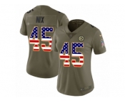 Women Nike Pittsburgh Steelers #45 Roosevelt Nix Limited Olive USA Flag 2017 Salute to Service NFL Jersey