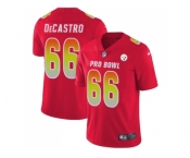 Women Nike Pittsburgh Steelers #66 David DeCastro Red Stitched NFL Limited AFC 2018 Pro Bowl Jersey