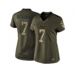 Women Nike Pittsburgh Steelers #7 Ben Roethlisberger Green Stitched NFL Limited 2015 Salute to Service Jersey