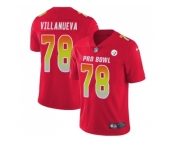 Women Nike Pittsburgh Steelers #78 Alejandro Villanueva Red Stitched NFL Limited AFC 2018 Pro Bowl Jersey