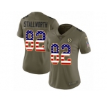 Women Nike Pittsburgh Steelers #82 John Stallworth Limited Olive USA Flag 2017 Salute to Service NFL Jersey