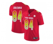 Women Nike Pittsburgh Steelers #84 Antonio Brown Red Stitched NFL Limited AFC 2018 Pro Bowl Jersey