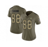 Women Nike Pittsburgh Steelers #88 Lynn Swann Limited Olive Camo 2017 Salute to Service NFL Jersey