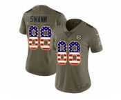 Women Nike Pittsburgh Steelers #88 Lynn Swann Limited Olive USA Flag 2017 Salute to Service NFL Jersey