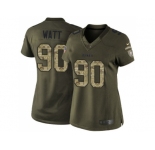Women Nike Pittsburgh Steelers #90 T. J. Watt Green Stitched NFL Limited 2015 Salute to Service Jersey
