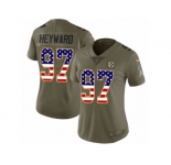 Women Nike Pittsburgh Steelers #97 Cameron Heyward Limited Olive USA Flag 2017 Salute to Service NFL Jersey