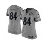 Women Nike Steelers #84 Antonio Brown Gray Stitched NFL Limited Gridiron Gray Jersey