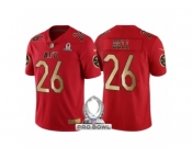 Women Pittsburgh Steelers #26 Le'Veon Bell AFC 2017 Pro Bowl Red Gold Limited Jersey
