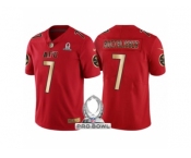 Women Pittsburgh Steelers #7 Ben Roethlisberger AFC 2017 Pro Bowl Red Gold Limited Jersey