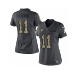 Women's Nike Pittsburgh Steelers #11 Justin Hunter Limited Black 2016 Salute to Service NFL Jersey