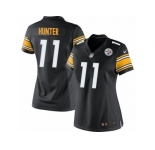 Women's Nike Pittsburgh Steelers #11 Justin Hunter Limited Black Team Color NFL Jersey