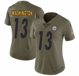 Women's Nike Pittsburgh Steelers #13 James Washington Limited Olive 2017 Salute to Service NFL Jersey