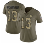Women's Nike Pittsburgh Steelers #13 James Washington Limited Olive Camo 2017 Salute to Service NFL Jersey
