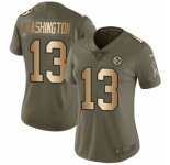 Women's Nike Pittsburgh Steelers #13 James Washington Limited Olive Gold 2017 Salute to Service NFL Jersey