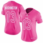 Women's Nike Pittsburgh Steelers #13 James Washington Limited Pink Rush Fashion NFL Jersey