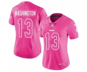 Women's Nike Pittsburgh Steelers #13 James Washington Limited Pink Rush Fashion NFL Jersey