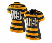 Women's Nike Pittsburgh Steelers #19 JuJu Smith-Schuster Limited Yellow Black Alternate 80TH Anniversary Throwback NFL Jersey