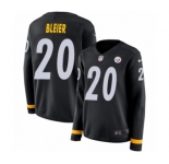 Women's Nike Pittsburgh Steelers #20 Rocky Bleier Limited Black Therma Long Sleeve NFL Jersey