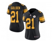 Women's Nike Pittsburgh Steelers #21 Robert Golden Limited Black Rush NFL Jersey