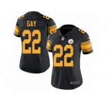 Women's Nike Pittsburgh Steelers #22 William Gay Limited Black Rush NFL Jersey