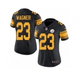 Women's Nike Pittsburgh Steelers #23 Mike Wagner Limited Black Rush NFL Jersey