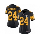 Women's Nike Pittsburgh Steelers #24 Coty Sensabaugh Limited Black Rush NFL Jersey