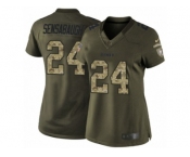 Women's Nike Pittsburgh Steelers #24 Coty Sensabaugh Limited Green Salute to Service NFL Jersey