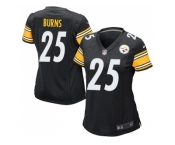 Women's Nike Pittsburgh Steelers #25 Artie Burns Black Team Color Stitched NFL Elite Jersey