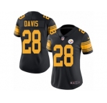 Women's Nike Pittsburgh Steelers #28 Sean Davis Limited Black Rush NFL Jersey