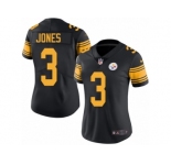 Women's Nike Pittsburgh Steelers #3 Landry Jones Limited Black Rush NFL Jersey