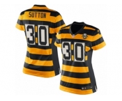 Women's Nike Pittsburgh Steelers #30 Cameron Sutton Limited Yellow Black Alternate 80TH Anniversary Throwback NFL Jersey