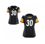 Women's Nike Pittsburgh Steelers #30 James Conner Black Team Color NFL Jersey