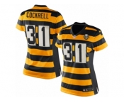 Women's Nike Pittsburgh Steelers #31 Ross Cockrell Limited Yellow Black Alternate 80TH Anniversary Throwback NFL Jersey