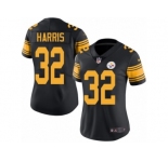 Women's Nike Pittsburgh Steelers #32 Franco Harris Limited Black Rush NFL Jersey