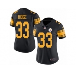 Women's Nike Pittsburgh Steelers #33 Merril Hoge Limited Black Rush NFL Jersey