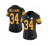 Women's Nike Pittsburgh Steelers #34 DeAngelo Williams Limited Black Rush NFL Jersey