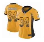 Women's Nike Pittsburgh Steelers #34 Terrell Edmunds Limited Gold Rush Drift Fashion NFL Jersey
