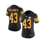 Women's Nike Pittsburgh Steelers #43 Troy Polamalu Limited Black Rush NFL Jersey