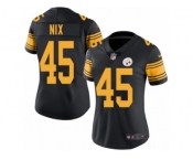 Women's Nike Pittsburgh Steelers #45 Roosevelt Nix Limited Black Rush NFL Jersey