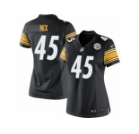 Women's Nike Pittsburgh Steelers #45 Roosevelt Nix Limited Black Team Color NFL Jersey