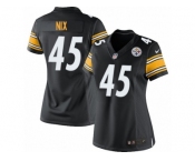 Women's Nike Pittsburgh Steelers #45 Roosevelt Nix Limited Black Team Color NFL Jersey