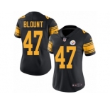 Women's Nike Pittsburgh Steelers #47 Mel Blount Limited Black Rush NFL Jersey